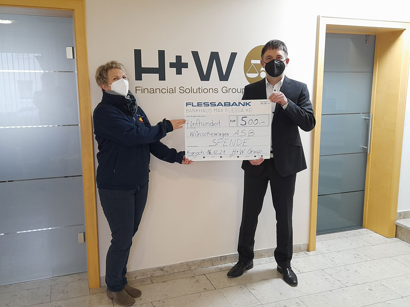 500 € Spende der H+W Group gehen an den ASB-Wünschewagen 