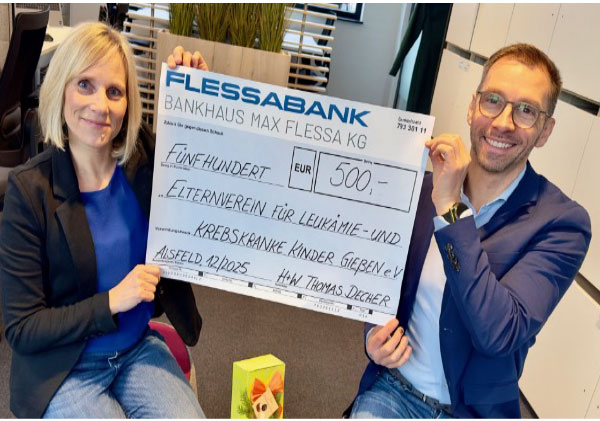 500 Euro Spende –  Thomas Decher und Kristina Sperhake